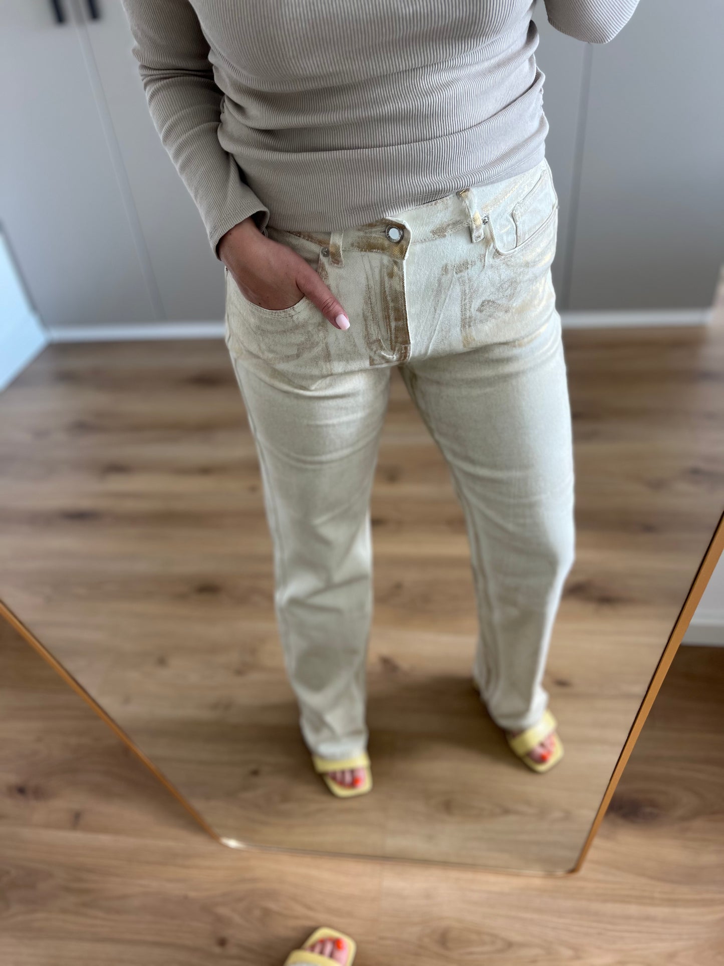 Jeans Shine goud